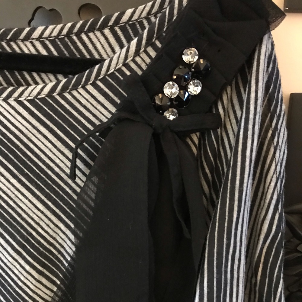 Striped Tunic Shirt with shoulder bling